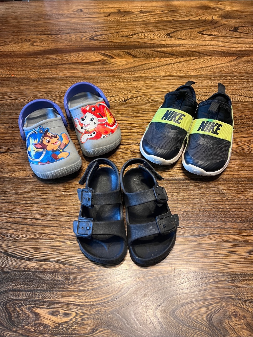 Toddler Boys Size 6 6c shoe lot Nike Paw Patrol Crocs Sandals EUC